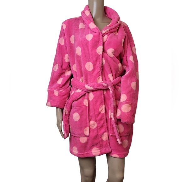 Victoria Secrets Pink Bling Polka Dot Bath Robe - Picture 4 of 5